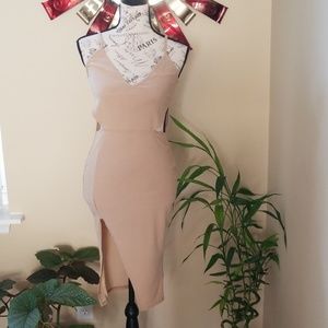Sexy V-Neck Cream Dress